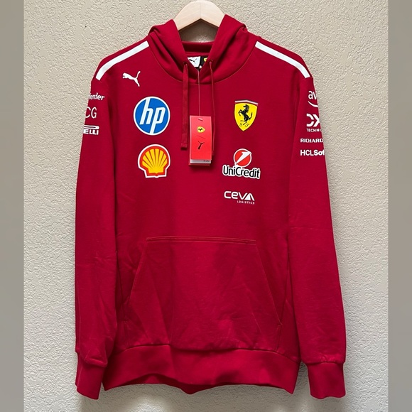 Puma Scuderia Ferrari 2025 Team Red Pullover Hoodie Men's- Size L - Picture 1 of 13